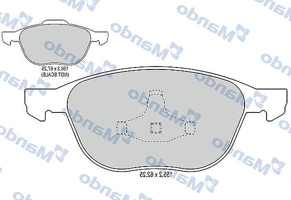 Mando MBF015199 - Тормозные колодки, дисковые, комплект unicars.by