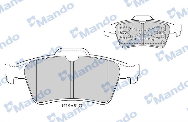 Mando MBF015221 - Тормозные колодки, дисковые, комплект unicars.by