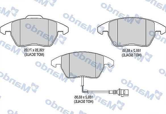 Mando MBF015187 - Тормозные колодки, дисковые, комплект unicars.by