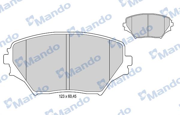 Mando MBF015863 - Тормозные колодки, дисковые, комплект unicars.by