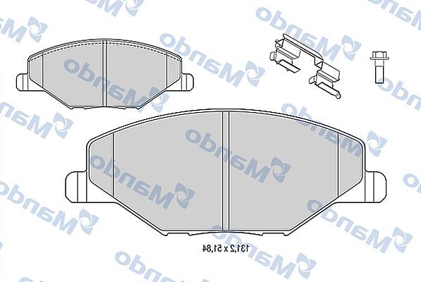 Mando MBF015812 - Тормозные колодки, дисковые, комплект unicars.by