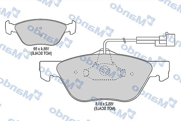 Mando MBF015352 - Тормозные колодки, дисковые, комплект unicars.by