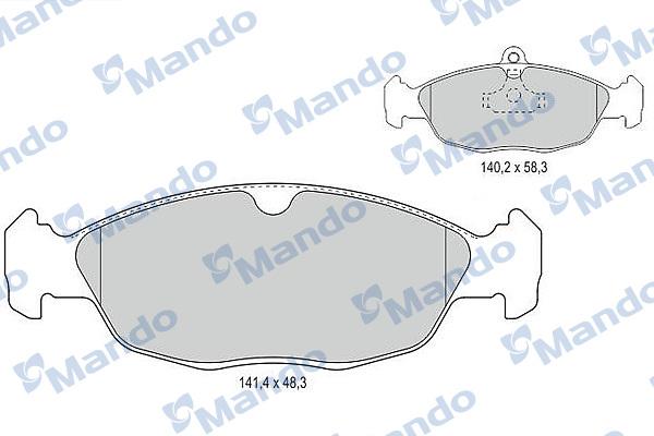 Mando MBF015345 - Тормозные колодки, дисковые, комплект unicars.by