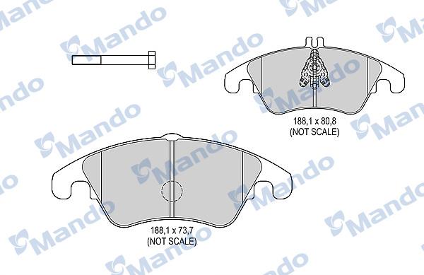 Mando MBF015525 - Тормозные колодки, дисковые, комплект unicars.by