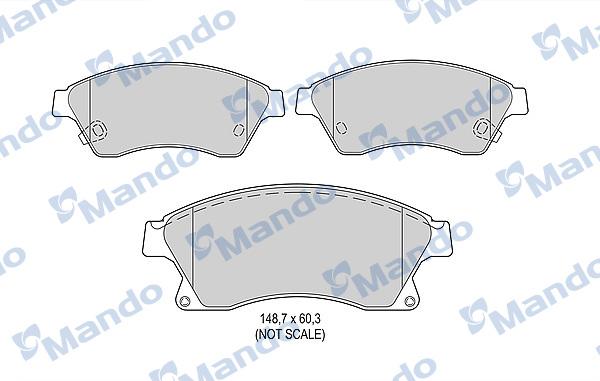 Mando MBF015259 - Тормозные колодки, дисковые, комплект unicars.by