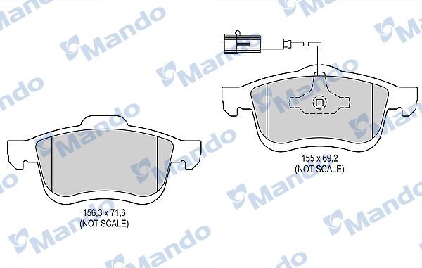 Mando MBF015952 - Тормозные колодки, дисковые, комплект unicars.by