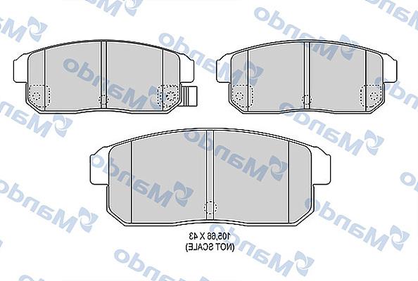 Mando MBF015206 - Тормозные колодки, дисковые, комплект unicars.by