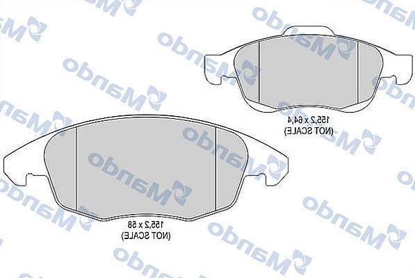 Mando MBF015238 - Тормозные колодки, дисковые, комплект unicars.by