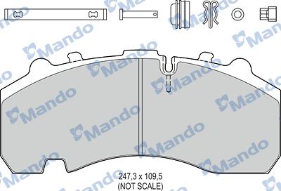 Mando MBF016095 - Тормозные колодки, дисковые, комплект unicars.by