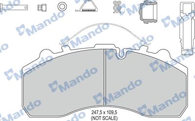 Mando MBF016096 - Тормозные колодки, дисковые, комплект unicars.by