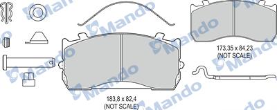 Mando MBF016108 - Тормозные колодки, дисковые, комплект unicars.by