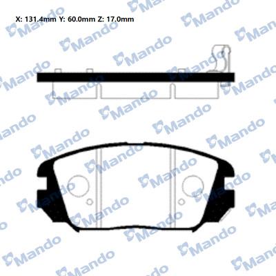 Mando MBF010029E - Тормозные колодки, дисковые, комплект unicars.by