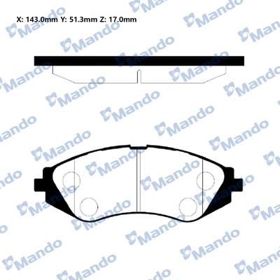 Mando RMPD03NS - Тормозные колодки, дисковые, комплект unicars.by