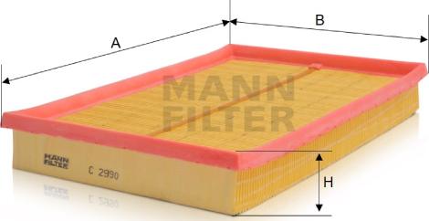 Mann-Filter C 2990 - Воздушный фильтр, двигатель unicars.by