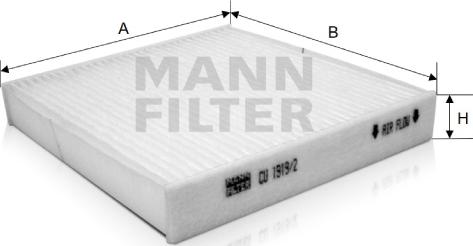 Mann-Filter CU 1919/2 - Фильтр воздуха в салоне unicars.by