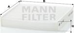 Mann-Filter CU 1827 - Фильтр воздуха в салоне unicars.by