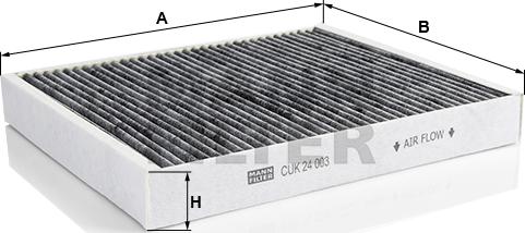 Mann-Filter CUK 24 003 - Фильтр воздуха в салоне unicars.by