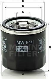 Mann-Filter MW 64/1 - Масляный фильтр unicars.by