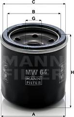 Mann-Filter MW 64 - Масляный фильтр unicars.by