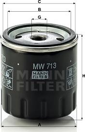 Mann-Filter MW 713 - Масляный фильтр unicars.by