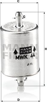 Mann-Filter MWK 44 - Топливный фильтр unicars.by