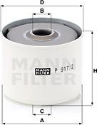 Mann-Filter P 917/2 x - Топливный фильтр unicars.by