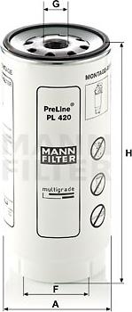 Mann-Filter PL 420 x - Топливный фильтр unicars.by