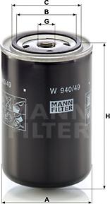 Mann-Filter W 940/49 - Масляный фильтр unicars.by