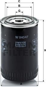 Mann-Filter W 940/47 - Масляный фильтр unicars.by