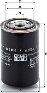 Mann-Filter W 940/4 - Масляный фильтр unicars.by