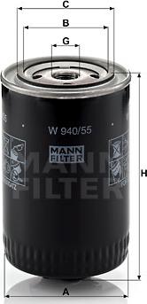 Mann-Filter W 940/55 - Масляный фильтр unicars.by