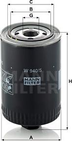 Mann-Filter W 940/5 - Масляный фильтр unicars.by