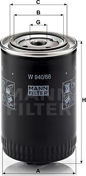 Mann-Filter W 940/66 - Масляный фильтр unicars.by