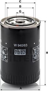 Mann-Filter W 940/63 - Масляный фильтр unicars.by