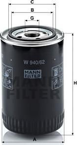 Mann-Filter W 940/62 - Масляный фильтр unicars.by