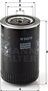 Mann-Filter W 940/19 - Масляный фильтр unicars.by