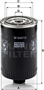 Mann-Filter W 940/13 - Масляный фильтр unicars.by