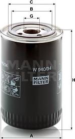 Mann-Filter W 940/34 - Масляный фильтр unicars.by