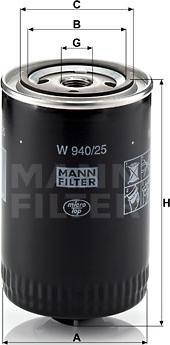 Mann-Filter W 940/25 (10) - Масляный фильтр unicars.by