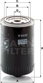 Mann-Filter W 940/20 - Масляный фильтр unicars.by