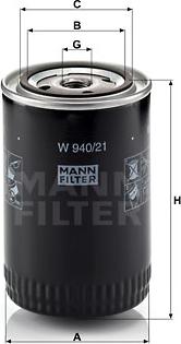 Mann-Filter W 940/21 - Масляный фильтр unicars.by