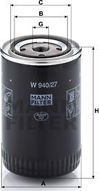 Mann-Filter W 940/27 - Масляный фильтр unicars.by