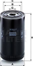 Mann-Filter W 950/17 - Масляный фильтр unicars.by