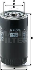 Mann-Filter W 950/22 - Масляный фильтр unicars.by