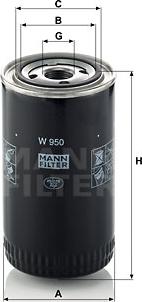 Mann-Filter W 950 - Масляный фильтр unicars.by