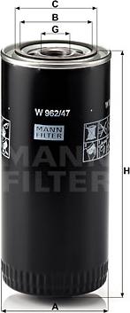 Mann-Filter W 962/47 - Масляный фильтр unicars.by