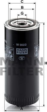 Mann-Filter W 962/2 - Масляный фильтр unicars.by