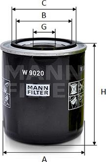 Mann-Filter W 9020 - Масляный фильтр unicars.by