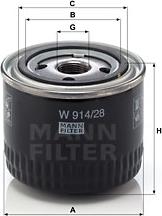 Mann-Filter W 914/28 - Масляный фильтр unicars.by