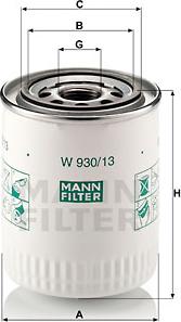 Mann-Filter W 930/13 - Масляный фильтр unicars.by